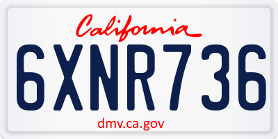 CA license plate 6XNR736