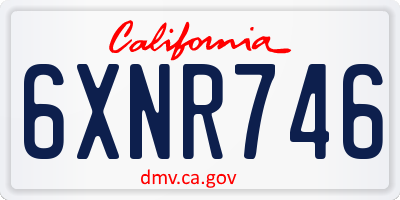 CA license plate 6XNR746