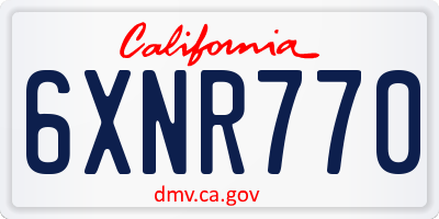 CA license plate 6XNR770