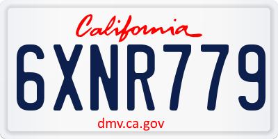 CA license plate 6XNR779