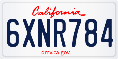 CA license plate 6XNR784