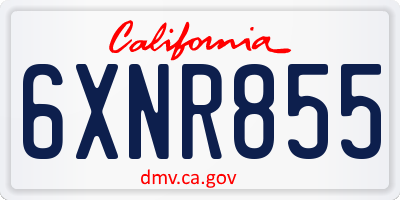 CA license plate 6XNR855