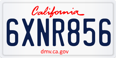 CA license plate 6XNR856