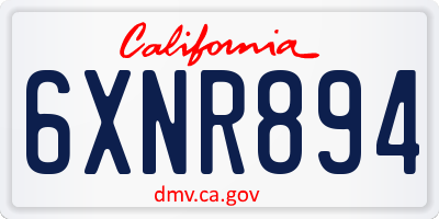 CA license plate 6XNR894