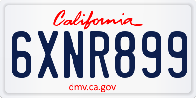 CA license plate 6XNR899