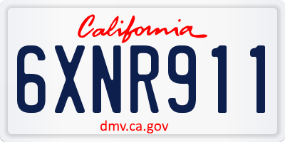 CA license plate 6XNR911
