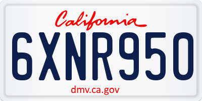 CA license plate 6XNR950