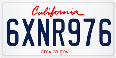 CA license plate 6XNR976