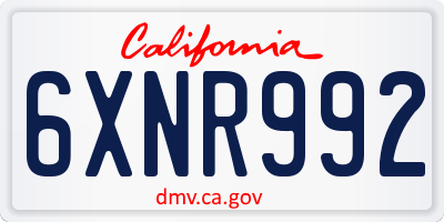 CA license plate 6XNR992