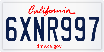 CA license plate 6XNR997