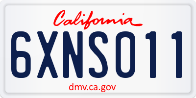 CA license plate 6XNS011
