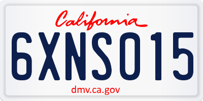 CA license plate 6XNS015
