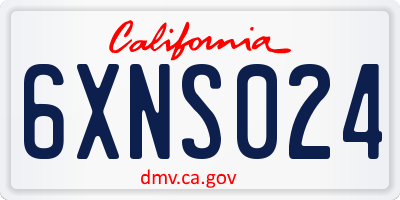 CA license plate 6XNS024
