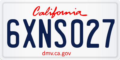 CA license plate 6XNS027