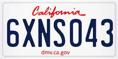 CA license plate 6XNS043