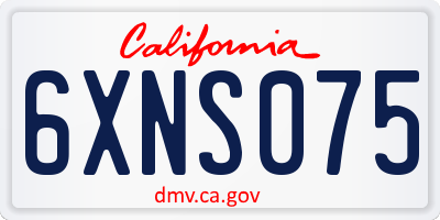CA license plate 6XNS075