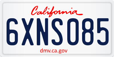 CA license plate 6XNS085