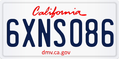 CA license plate 6XNS086