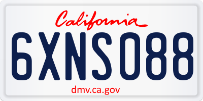 CA license plate 6XNS088