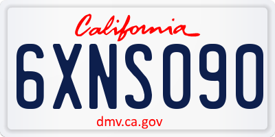 CA license plate 6XNS090