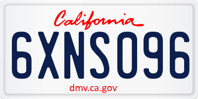 CA license plate 6XNS096