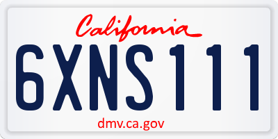 CA license plate 6XNS111