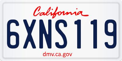 CA license plate 6XNS119