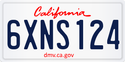 CA license plate 6XNS124