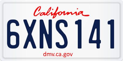 CA license plate 6XNS141