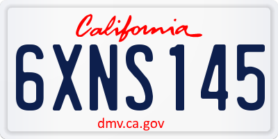 CA license plate 6XNS145