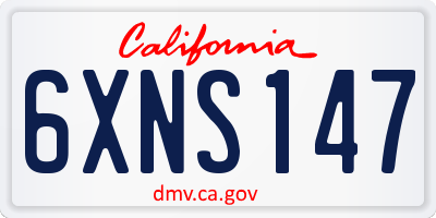 CA license plate 6XNS147