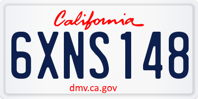 CA license plate 6XNS148