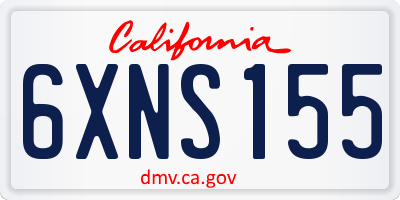 CA license plate 6XNS155
