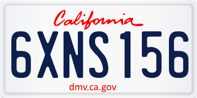 CA license plate 6XNS156