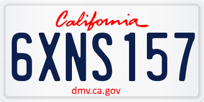 CA license plate 6XNS157