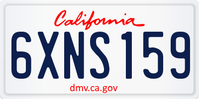 CA license plate 6XNS159