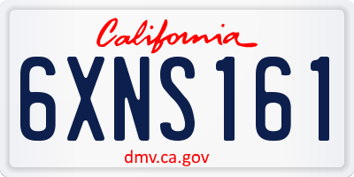 CA license plate 6XNS161
