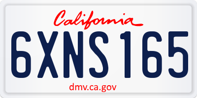 CA license plate 6XNS165