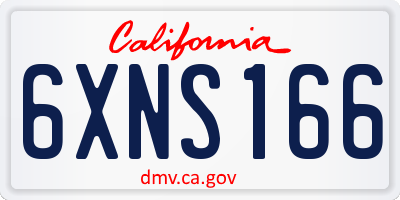 CA license plate 6XNS166
