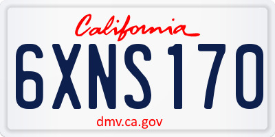 CA license plate 6XNS170