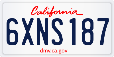 CA license plate 6XNS187