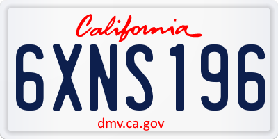 CA license plate 6XNS196