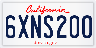 CA license plate 6XNS200