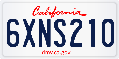 CA license plate 6XNS210