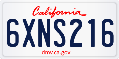CA license plate 6XNS216