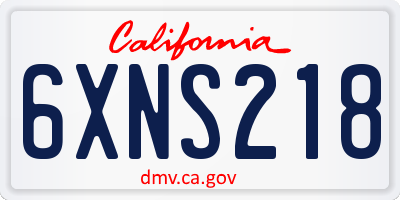 CA license plate 6XNS218