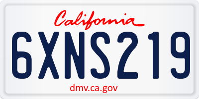CA license plate 6XNS219
