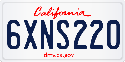 CA license plate 6XNS220