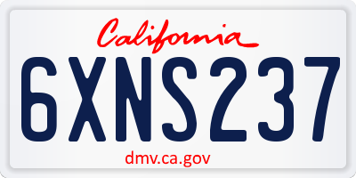 CA license plate 6XNS237