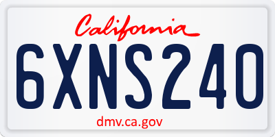 CA license plate 6XNS240